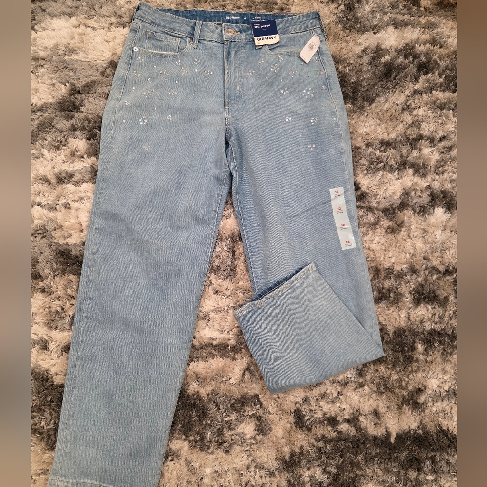 Old Navy Blue Straight Leg Jeans Classic Style